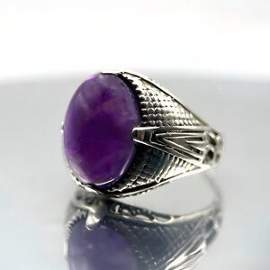 Natural Amethyst 925 Sterling Silver Ring